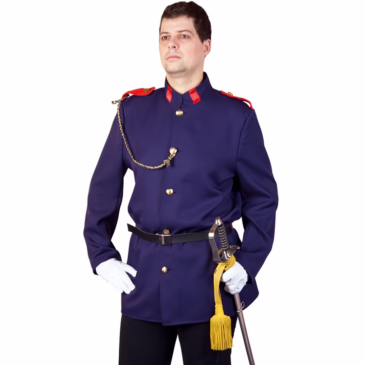 Preußen Kostüm blaue Uniform-Jacke für Herren Gr. 50-60 Militär Fasching Karneval Mottoparty Preußen Kostüm blaue Uniform-Jacke für Herren Gr. 50-60 Militär Fasching Karneval Mottoparty