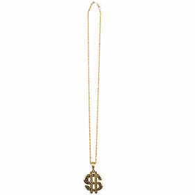 Pimp Kette mit Dollar-Zeichen gold 45 cm lang Kostüm-Zubehör Proll Kette Accessoire Fasching Karneval Mottoparty Pimp Kette mit Dollar-Zeichen gold 45 cm lang Kostüm-Zubehör Proll Kette Accessoire Fasching Karneval Mottoparty