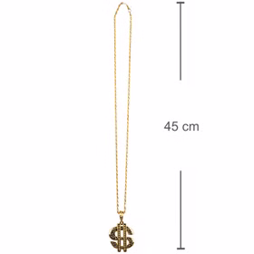 Pimp Kette mit Dollar-Zeichen gold 45 cm lang Kostüm-Zubehör Proll Kette Accessoire Fasching Karneval Mottoparty Pimp Kette mit Dollar-Zeichen gold 45 cm lang Kostüm-Zubehör Proll Kette Accessoire Fasching Karneval Mottoparty