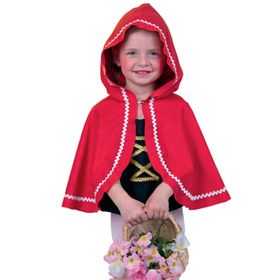 Rotkäppchen Kostüm Roter Umhang mit Kapuze für Kinder Gr. 92-134 Cape Märchen Fasching Karneval Mottoparty Kinderfasching