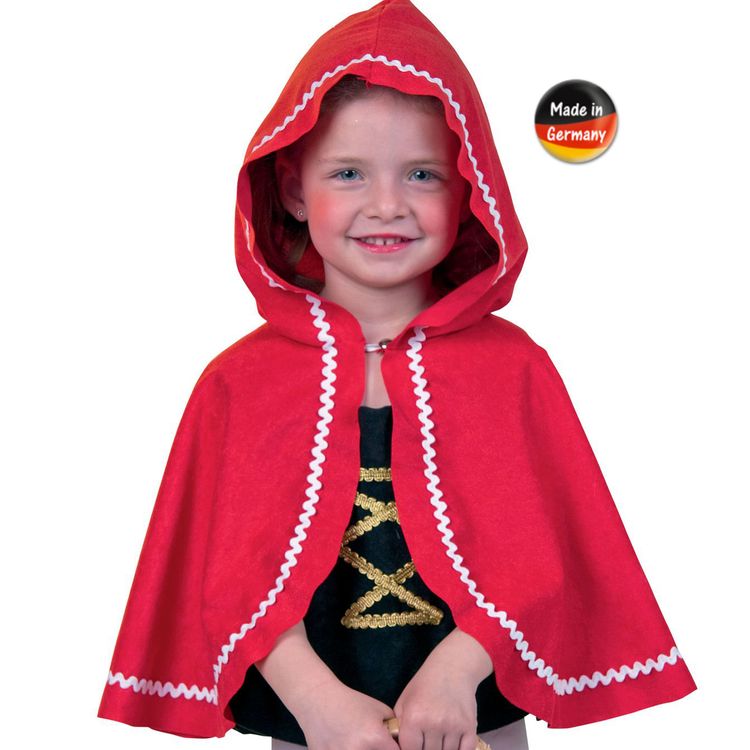Rotkäppchen Kostüm Roter Umhang mit Kapuze für Kinder Rotkäppchen Kostüm Roter Umhang mit Kapuze für Kinder Gr. 92-134 Cape Märchen Fasching Karneval Mottoparty Kinderfasching