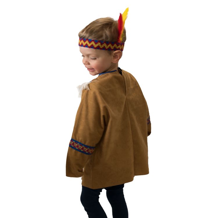 Indianer Kostüm Kleine Feder für Kinder Gr. 86-104 braun Fasching Wilder Westen Fasching Karneval Mottoparty Kindergeburtstag