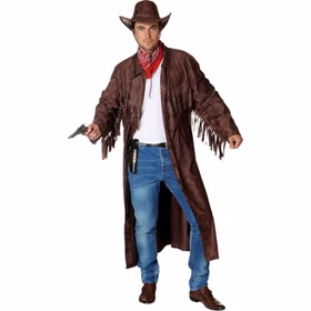 Cowboy Kostüm Mantel in Wildleder-Optik für Herren Gr. 48-56 braun Western-Kostüm Wilder Westen Fasching Karneval Mottoparty Cowboy Kostüm Mantel in Wildleder-Optik für Herren Gr. 48-56 braun Western-Kostüm Wilder Westen Fasching Karneval Mottoparty