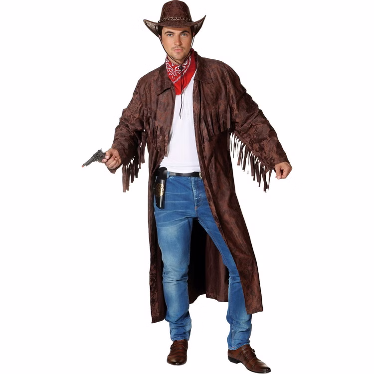 Cowboy Kostüm Mantel in Wildleder-Optik für Herren Gr. 48-56 braun Western-Kostüm Wilder Westen Fasching Karneval Mottoparty Cowboy Kostüm Mantel in Wildleder-Optik für Herren Gr. 48-56 braun Western-Kostüm Wilder Westen Fasching Karneval Mottoparty