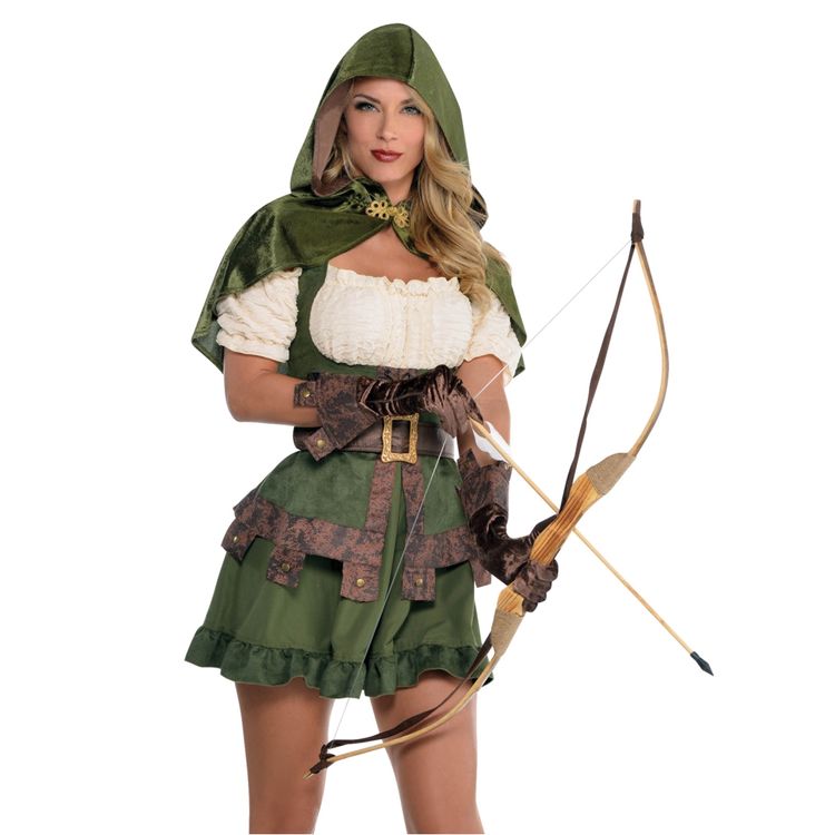 Robin Hood Kostüm Jägerin des Waldes für Damen Robin Hood Kostüm Jägerin des Waldes für Damen Gr. 32-50 Kleid grün Paarkostüm Mittelalter Fasching Karneval Mottoparty
