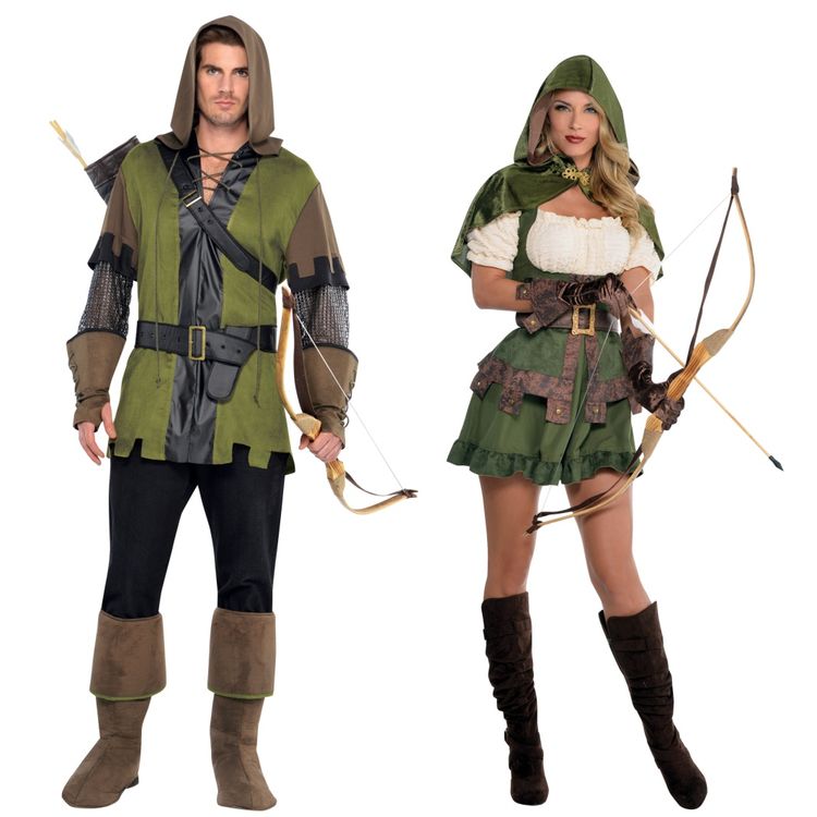 Robin Hood Kostüm Jägerin des Waldes für Damen Robin Hood Kostüm Jägerin des Waldes für Damen Gr. 32-50 Kleid grün Paarkostüm Mittelalter Fasching Karneval Mottoparty