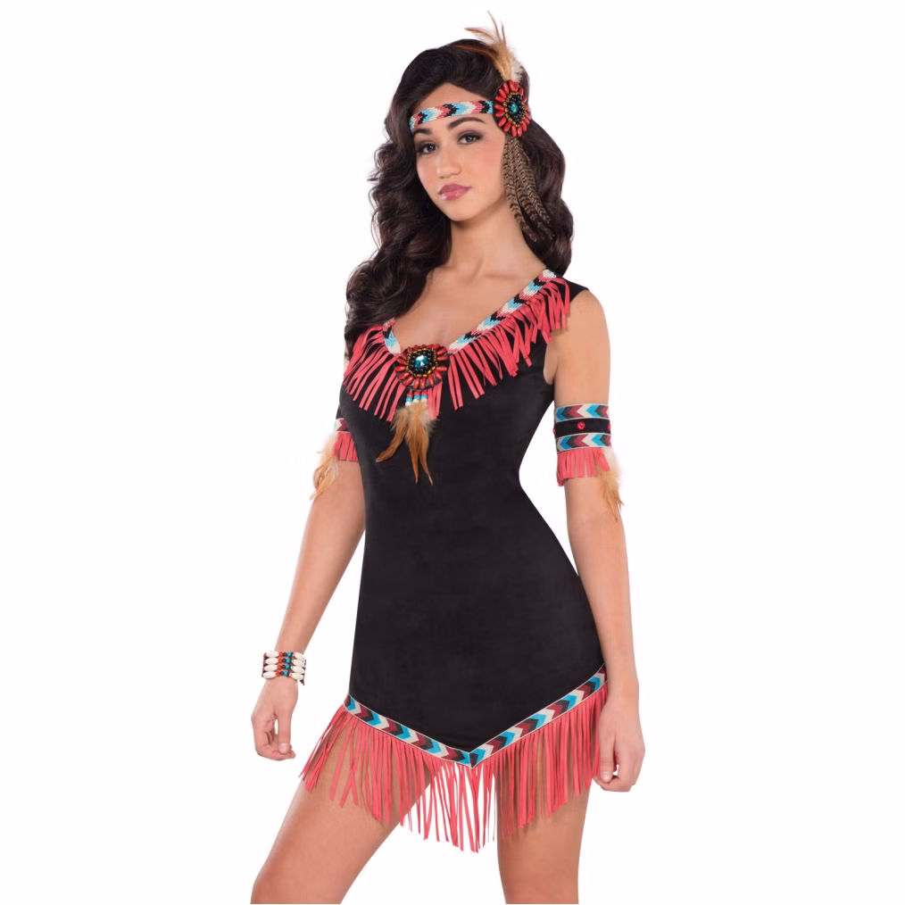 Indianerin Kostüm Aufgehende Sonne für Damen Kleid Gr. 32-38 SALE Fasching Karneval Mottoparty Ureinwohner Amerika andere Länder