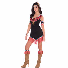 Indianerin Kostüm Aufgehende Sonne für Damen Kleid Gr. 32-38 SALE Fasching Karneval Mottoparty Ureinwohner Amerika andere Länder