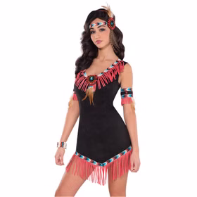 Indianerin Kostüm Aufgehende Sonne für Damen Kleid Gr. 32-38 SALE Fasching Karneval Mottoparty Ureinwohner Amerika andere Länder