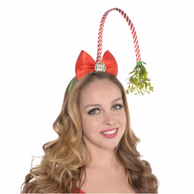 Haarreif mit Mistelzweig für Erwachsene Spaßkostüm Liebesglück Weihnachten Gag Liebesglück Kostüm-Zubehör Weihnachten Weihnachtsmarkt