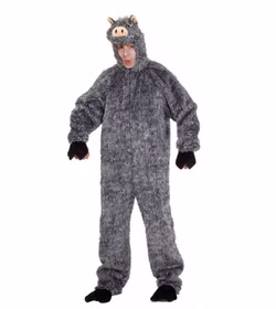 Wildschwein Kostüm Keiler Kai für Herren Gr. 48-58 grau Tier Tierkostüm Fasching Karneval Mottoparty Unisex Eber Waldtier