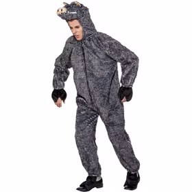Wildschwein Kostüm Keiler Kai für Herren Gr. 48-58 grau Tier Tierkostüm Fasching Karneval Mottoparty Unisex Eber Waldtier