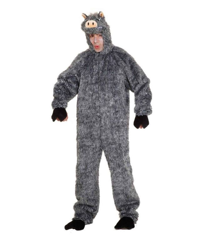 Wildschwein Kostüm grauer Keiler Kai für Herren Wildschwein Kostüm Keiler Kai für Herren Gr. 48-58 grau Tier Tierkostüm Fasching Karneval Mottoparty Unisex Eber Waldtier