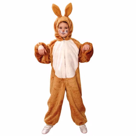 Hasen Kostüm Hopsi für Kinder Gr. 116-164 braun Tier Fasching Ostern Tierkostüm Bunny Fasching Karneval Mottoparty Kinderfasching Hasen Kostüm Hopsi für Kinder von Vorne
