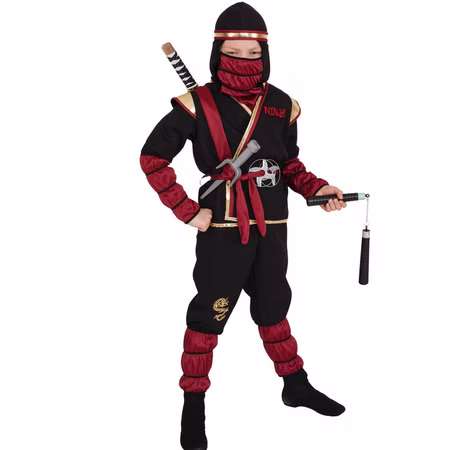 Ninja Kostüm Rote Schlange für Kinder Gr. 128-164 rot schwarz japanischer Krieger andere Länder Fasching Karneval Mottoparty Ninja Kostüm Rote Schlange für Kinder Gr. 128-164 rot schwarz japanischer Krieger andere Länder Fasching Karneval Mottoparty