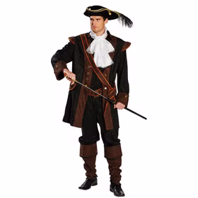 Piraten Kostüm Deluxe für Herren Gr. 50-58 braun Seeräuber Seefahrer Fasching Karneval Mottoparty 
