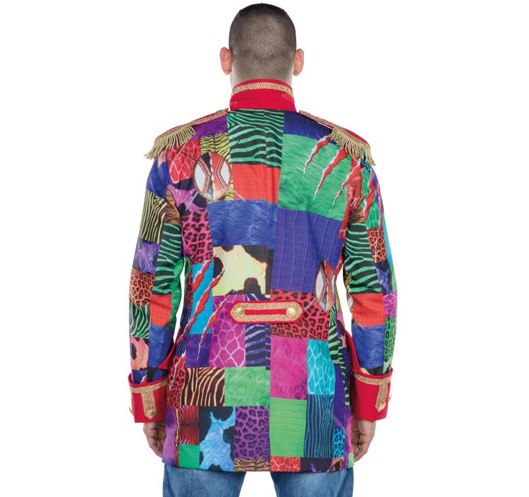 Garde Kostüm Patchwork-Jacke für Herren Gr. 50-58 bunt Sakko Fasching Karneval Mottoparty Paar- und Gruppenkostüm