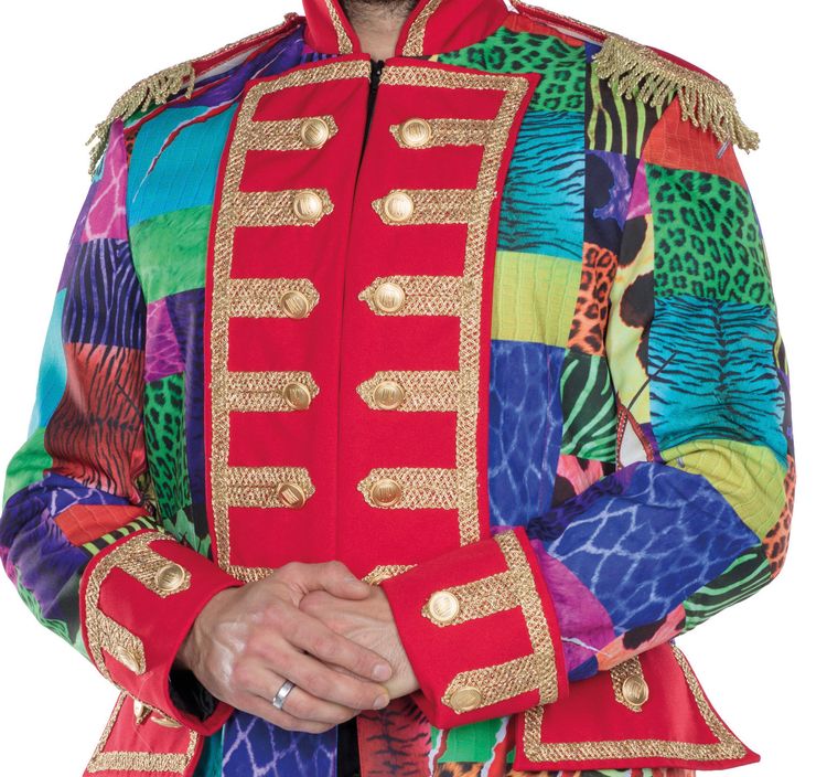 Garde Kostüm Patchwork-Jacke für Herren Gr. 50-58 bunt Sakko Fasching Karneval Mottoparty Paar- und Gruppenkostüm