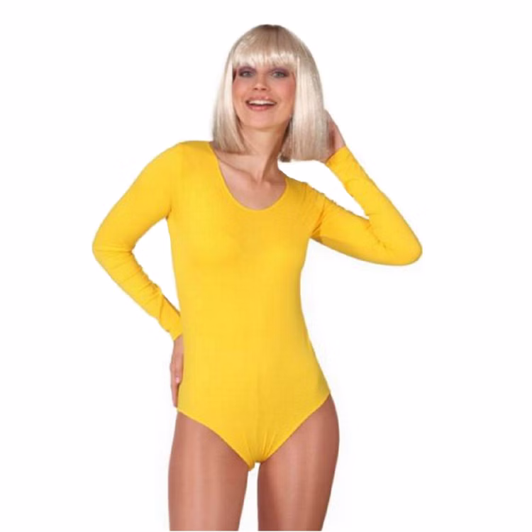 Body gelb Langarm-Body für Damen Gr. S- 3XL Unterzieher Kostüm-Zubehör Garde Tanzsport Bienen-Kostüm Fasching Karneval Mottoparty Body gelb Langarm-Body für Damen Gr. S- 3XL Unterzieher Kostüm-Zubehör Garde Tanzsport Bienen-Kostüm Fasching Karneval Mottoparty