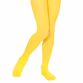 Strumpfhose gelb blickdicht für Damen & Kinder Gr. 116-3XL Kostüm-Zubehör Fasching Karneval Mottoparty