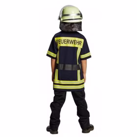 Feuerwehrmann Kostüm Spielshirt bedruckt für Kinder Gr. 104-140 schwarz Uniform Brandbekämpfer Fasching Karneval Mottoparty Rollenspiel Feuerwehrmann Kostüm Spielshirt bedruckt für Kinder Gr. 104-140 schwarz Uniform Brandbekämpfer Fasching Karneval Mottoparty Rollenspiel