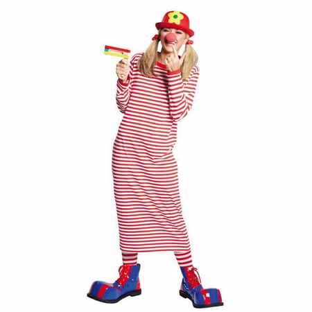 Langes Ringelshirt Nachthemd rot-weiß für Erwachsene Gr. S-XXL Badeanzug Clown Fasching Karneval Mottoparty Langes Ringelshirt Nachthemd rot-weiß für Erwachsene Gr. S-XXL Badeanzug Clown Fasching Karneval Mottoparty