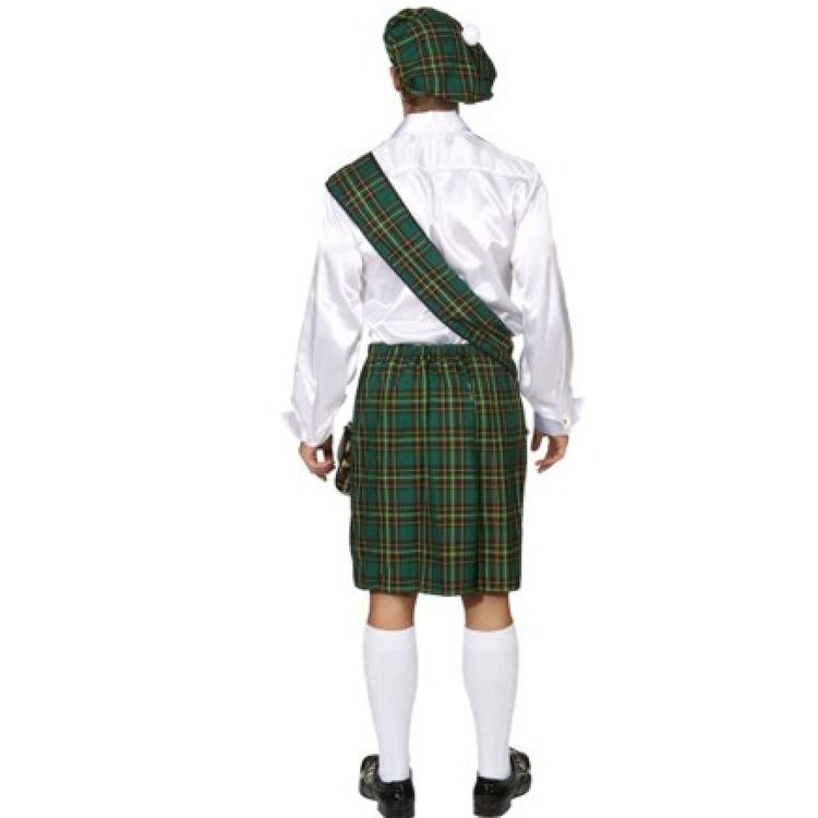 Schotten-Set grün Schotten-Rock Barett & Schärpe für Herren Fasching Karneval Mottoparty Andere Länder Highlands
