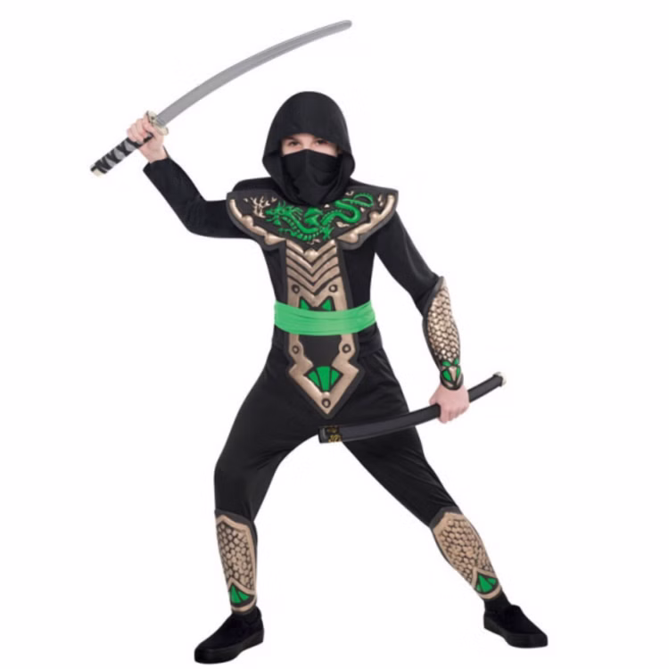 Ninja Kostüm Dragon für Kinder 4-10 Jahre schwarz-grün SALE Fasching Karneval Mottoparty Kinderfasching asiatische Kampfkunst Ninja Kostüm Dragon für Kinder 4-10 Jahre schwarz-grün SALE Fasching Karneval Mottoparty Kinderfasching asiatische Kampfkunst