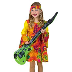 Hippie Kostüm Sunny für Kinder Gr. 128-140 Kleid bunt 70er Jahre Flower Power SALE Fasching Karneval Mottoparty Kinderfasching