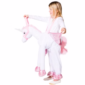 Kinderkostüm reitendes Einhorn Trag mich Kostüm Kinderfasching Huckepack Kostüm