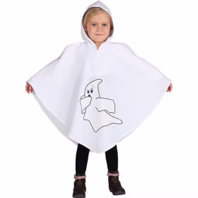 Gespenst Kostüm Halloween Geist Spucki für Kinder Gr. 104-140 weiß Fasching Karneval Mottoparty Kinder-Geburtstag