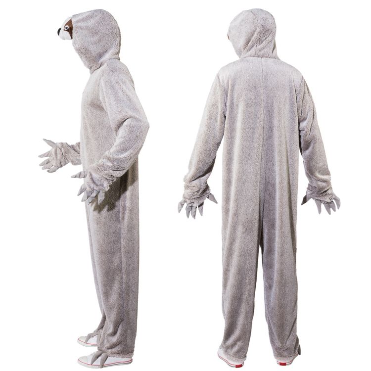 Faultier Kostüm grauer Fauli für Erwachsene Faultier Kostüm grauer Fauli für Erwachsene Overall grau Tier Tierkostüm Unisex für Damen & Herren Fasching Karneval Mottoparty Paarkostüm Gruppenkostüm