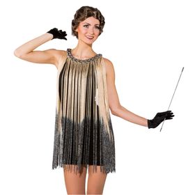 20er Jahre Charleston Kostüm Dancing Fransen-Kleid für Damen Gr. S/M Fasching Karneval Mottoparty Paar- und Gruppenkostüm