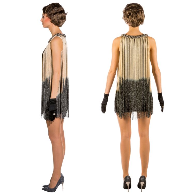 20er Jahre Charleston Kostüm Dancing Fransen-Kleid für Damen Gr. S/M Fasching Karneval Mottoparty Paar- und Gruppenkostüm