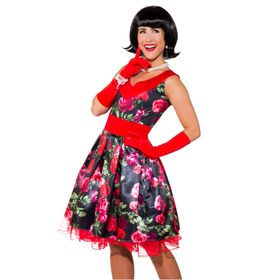 Rockabilly Kostüm Miss Flower für Damen Gr. 36- 46 Kleid 50er Jahre Fasching Karneval Mottoparty