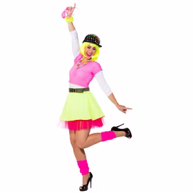 80er Jahre Kostüm Rock mit Petticoat neonfarben für Damen Gr. 34-40 Kostüm-Zubehör SALE 80er 90er Neon-Party Fasching Karneval Mottoparty 80er Jahre Kostüm Rock mit Petticoat neonfarben für Damen Gr. 34-40 Kostüm-Zubehör SALE 80er 90er Neon-Party Fasching Karneval Mottoparty