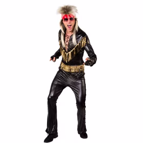 Sänger Kostüm Altrocker für Herren Gr. 46-56 Musiker 80er Jahre Sänger Fasching Karneval Mottoparty