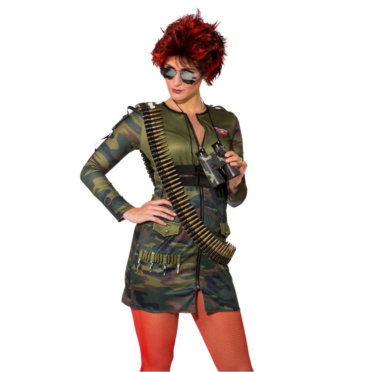Army Kostüm Militär Lady Tarnfleck-Kleid für Damen Army Kostüm Militär Lady Tarnfleck-Kleid für Damen Gr. 34-36 grün Camouflage SALE Fasching Karneval Mottoparty