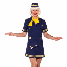 Männerballett Kostüm Stewardess von Vorne Nahaufnahme