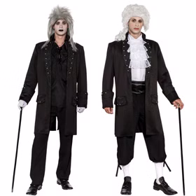Herren Kurzmantel Ornamente Frack schwarz Jacke Mantel Barock Gothic