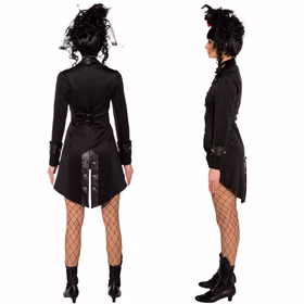 Gothic Kostüm Jacke Kurzmantel Vivian für Damen Gr. 34-44 schwarz Fasching Karneval Festival Mottoparty Gothic-Kleidung