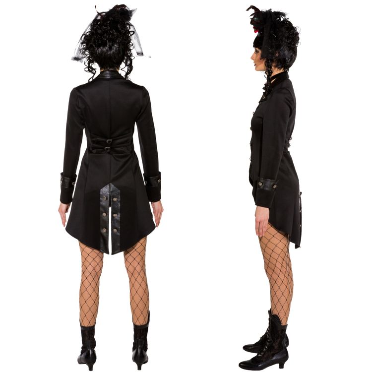 Gothic Kostüm Jacke Kurzmantel Vivian für Damen Gothic Kostüm Jacke Kurzmantel Vivian für Damen Gr. 34-44 schwarz Fasching Karneval Festival Mottoparty Gothic-Kleidung