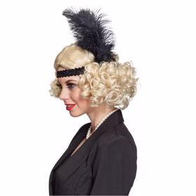 20er Jahre Damen Perücke blond Bob-Schnitt Locken Fasching Charleston 20er Jahre Damen Perücke blond Bob-Schnitt Locken Fasching Charleston