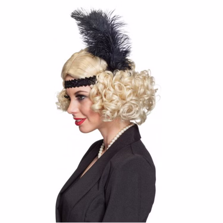 20er Jahre Damen Perücke blond Bob-Schnitt Locken Fasching Charleston 20er Jahre Damen Perücke blond Bob-Schnitt Locken Fasching Charleston