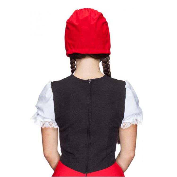 Rotkäppchen Haube rot Kostüm-Zubehör für Erwachsene Rotkäppchen Haube rot Kostüm-Zubehör für Damen Onesize Kopfbedeckung Märchen Accessoire Fasching Karneval Mottoparty