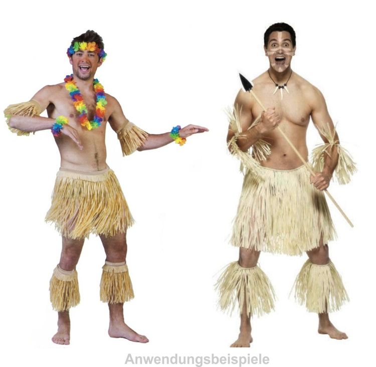 Bastrock Zulu Kostüm-Set Hawaii naturfarben 5-tlg. für Erwachsene Bastrock Zulu Kostüm-Set Hawaii naturfarben 5-tlg. für Erwachsene Südsee-Kostüm Fasching Karneval Mottoparty