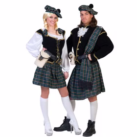 Highland Kostüm Schottin grün kariert für Damen Gr. 36-46 andere Länder Fasching Karneval Mottoparty Paarkostüm