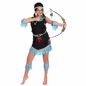 Indianerin Kostüm Waters Princess für Damen Gr. 36-46 Kleid blau Ureinwohner Amerika andere Länder Fasching Karneval Mottoparty