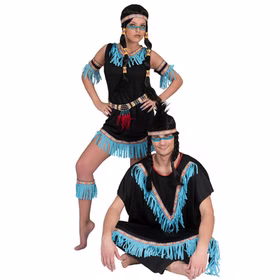 Indianerin Kostüm Waters Princess für Damen Gr. 36-46 Kleid blau Ureinwohner Amerika andere Länder Fasching Karneval Mottoparty