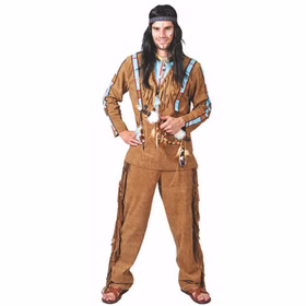 Indianer Kostüm Oberteil Hose braun Fasching Ureinwohner Amerika